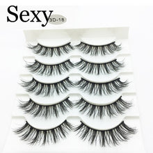 Load image into Gallery viewer, 5 pairs messy mink eyelashes natural long false eyelashes handmade makeup fluffy 3d mink lashes 100% Cruelty free faux cils 3D47