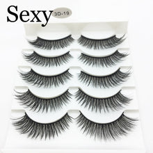 Load image into Gallery viewer, 5 pairs messy mink eyelashes natural long false eyelashes handmade makeup fluffy 3d mink lashes 100% Cruelty free faux cils 3D47