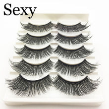 Load image into Gallery viewer, 5 pairs messy mink eyelashes natural long false eyelashes handmade makeup fluffy 3d mink lashes 100% Cruelty free faux cils 3D47