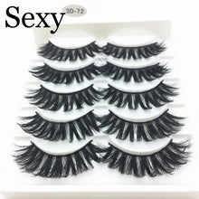 Load image into Gallery viewer, 5 pairs messy mink eyelashes natural long false eyelashes handmade makeup fluffy 3d mink lashes 100% Cruelty free faux cils 3D47