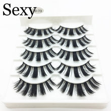 Load image into Gallery viewer, 5 pairs messy mink eyelashes natural long false eyelashes handmade makeup fluffy 3d mink lashes 100% Cruelty free faux cils 3D47