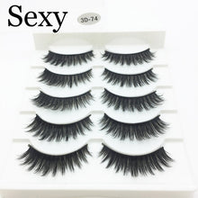 Load image into Gallery viewer, 5 pairs messy mink eyelashes natural long false eyelashes handmade makeup fluffy 3d mink lashes 100% Cruelty free faux cils 3D47