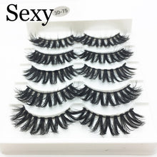Load image into Gallery viewer, 5 pairs messy mink eyelashes natural long false eyelashes handmade makeup fluffy 3d mink lashes 100% Cruelty free faux cils 3D47