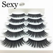 Load image into Gallery viewer, 5 pairs messy mink eyelashes natural long false eyelashes handmade makeup fluffy 3d mink lashes 100% Cruelty free faux cils 3D47