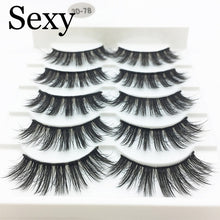 Load image into Gallery viewer, 5 pairs messy mink eyelashes natural long false eyelashes handmade makeup fluffy 3d mink lashes 100% Cruelty free faux cils 3D47