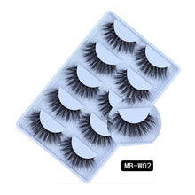 Load image into Gallery viewer, MB-W NEW 5 pairs 100% Mink Eyelashes 3D Makeup False Eyelashes Full Strip Fake Lashes Fluffy faux cils Soft Maquiagem Eye lashes