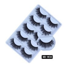 Load image into Gallery viewer, MB-W NEW 5 pairs 100% Mink Eyelashes 3D Makeup False Eyelashes Full Strip Fake Lashes Fluffy faux cils Soft Maquiagem Eye lashes