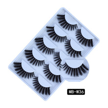 Load image into Gallery viewer, MB-W NEW 5 pairs 100% Mink Eyelashes 3D Makeup False Eyelashes Full Strip Fake Lashes Fluffy faux cils Soft Maquiagem Eye lashes