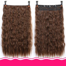 Load image into Gallery viewer, DIFEI 24 inch Long curly Women Clip in Hair Extensions Black Brown High Tempreture Synthetic Hair Piece