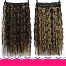 Load image into Gallery viewer, DIFEI 24 inch Long curly Women Clip in Hair Extensions Black Brown High Tempreture Synthetic Hair Piece