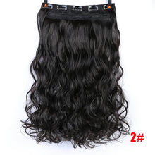 Load image into Gallery viewer, DIFEI 24 inch Long curly Women Clip in Hair Extensions Black Brown High Tempreture Synthetic Hair Piece