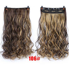 Load image into Gallery viewer, DIFEI 24 inch Long curly Women Clip in Hair Extensions Black Brown High Tempreture Synthetic Hair Piece