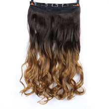 Load image into Gallery viewer, DIFEI 24 inch Long curly Women Clip in Hair Extensions Black Brown High Tempreture Synthetic Hair Piece