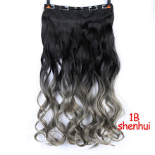 Load image into Gallery viewer, DIFEI 24 inch Long curly Women Clip in Hair Extensions Black Brown High Tempreture Synthetic Hair Piece