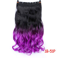 Load image into Gallery viewer, DIFEI 24 inch Long curly Women Clip in Hair Extensions Black Brown High Tempreture Synthetic Hair Piece