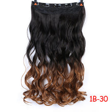 Load image into Gallery viewer, DIFEI 24 inch Long curly Women Clip in Hair Extensions Black Brown High Tempreture Synthetic Hair Piece