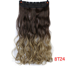Load image into Gallery viewer, DIFEI 24 inch Long curly Women Clip in Hair Extensions Black Brown High Tempreture Synthetic Hair Piece
