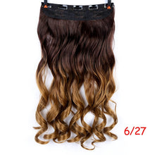 Load image into Gallery viewer, DIFEI 24 inch Long curly Women Clip in Hair Extensions Black Brown High Tempreture Synthetic Hair Piece