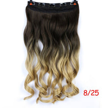 Load image into Gallery viewer, DIFEI 24 inch Long curly Women Clip in Hair Extensions Black Brown High Tempreture Synthetic Hair Piece
