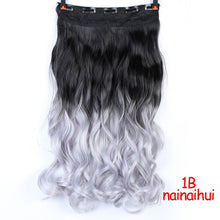 Load image into Gallery viewer, DIFEI 24 inch Long curly Women Clip in Hair Extensions Black Brown High Tempreture Synthetic Hair Piece