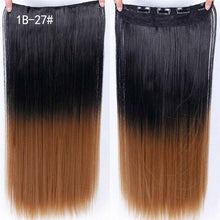 Load image into Gallery viewer, DIFEI 24 inch Long curly Women Clip in Hair Extensions Black Brown High Tempreture Synthetic Hair Piece