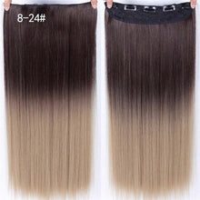 Load image into Gallery viewer, DIFEI 24 inch Long curly Women Clip in Hair Extensions Black Brown High Tempreture Synthetic Hair Piece