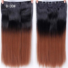 Load image into Gallery viewer, DIFEI 24 inch Long curly Women Clip in Hair Extensions Black Brown High Tempreture Synthetic Hair Piece