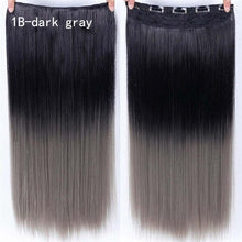 Load image into Gallery viewer, DIFEI 24 inch Long curly Women Clip in Hair Extensions Black Brown High Tempreture Synthetic Hair Piece