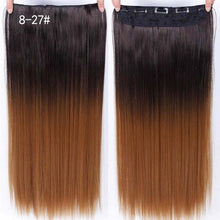 Load image into Gallery viewer, DIFEI 24 inch Long curly Women Clip in Hair Extensions Black Brown High Tempreture Synthetic Hair Piece
