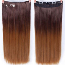 Load image into Gallery viewer, DIFEI 24 inch Long curly Women Clip in Hair Extensions Black Brown High Tempreture Synthetic Hair Piece