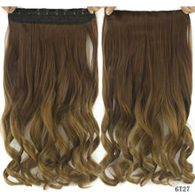 Load image into Gallery viewer, Soowee 60cm Long Straight Women Clip in Hair Extensions Black Brown High Tempreture Synthetic Hair Piece