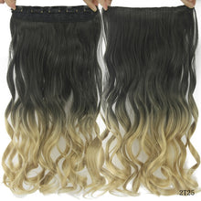 Load image into Gallery viewer, Soowee 60cm Long Straight Women Clip in Hair Extensions Black Brown High Tempreture Synthetic Hair Piece