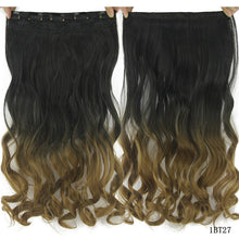 Load image into Gallery viewer, Soowee 60cm Long Straight Women Clip in Hair Extensions Black Brown High Tempreture Synthetic Hair Piece
