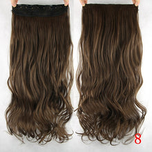 Load image into Gallery viewer, Soowee 60cm Long Straight Women Clip in Hair Extensions Black Brown High Tempreture Synthetic Hair Piece