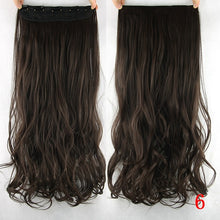 Load image into Gallery viewer, Soowee 60cm Long Straight Women Clip in Hair Extensions Black Brown High Tempreture Synthetic Hair Piece