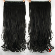Load image into Gallery viewer, Soowee 60cm Long Straight Women Clip in Hair Extensions Black Brown High Tempreture Synthetic Hair Piece
