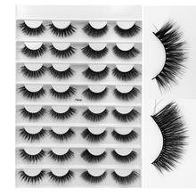 Load image into Gallery viewer, SEXYSHEEP 16 pairs 3D Faux Mink Eyelashes Handmade False lashes Wispy Fluffy Long Lashes Eye Makeup faux cils