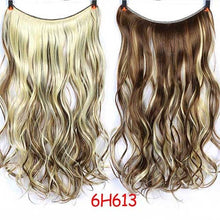 Load image into Gallery viewer, Invisible Wire No Clips in Hair Extensions Secret Fish Line Hairpieces Silky Straight real natural Synthetic Headwear