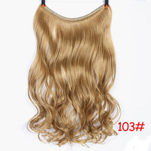 Load image into Gallery viewer, Invisible Wire No Clips in Hair Extensions Secret Fish Line Hairpieces Silky Straight real natural Synthetic Headwear