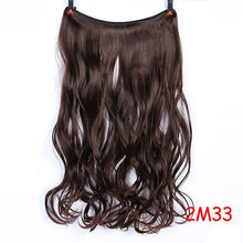 Load image into Gallery viewer, Invisible Wire No Clips in Hair Extensions Secret Fish Line Hairpieces Silky Straight real natural Synthetic Headwear