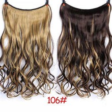 Load image into Gallery viewer, Invisible Wire No Clips in Hair Extensions Secret Fish Line Hairpieces Silky Straight real natural Synthetic Headwear