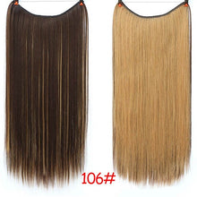 Load image into Gallery viewer, Invisible Wire No Clips in Hair Extensions Secret Fish Line Hairpieces Silky Straight real natural Synthetic Headwear