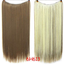 Load image into Gallery viewer, Invisible Wire No Clips in Hair Extensions Secret Fish Line Hairpieces Silky Straight real natural Synthetic Headwear