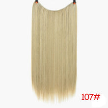 Load image into Gallery viewer, Invisible Wire No Clips in Hair Extensions Secret Fish Line Hairpieces Silky Straight real natural Synthetic Headwear