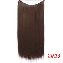 Load image into Gallery viewer, Invisible Wire No Clips in Hair Extensions Secret Fish Line Hairpieces Silky Straight real natural Synthetic Headwear