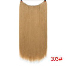 Load image into Gallery viewer, Invisible Wire No Clips in Hair Extensions Secret Fish Line Hairpieces Silky Straight real natural Synthetic Headwear