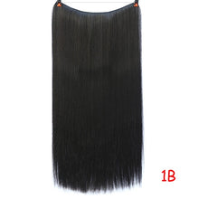 Load image into Gallery viewer, Invisible Wire No Clips in Hair Extensions Secret Fish Line Hairpieces Silky Straight real natural Synthetic Headwear