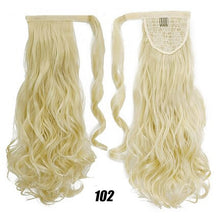 Load image into Gallery viewer, AOOSOO 24 inch Silky Straight Synthetic Clip in Drawstring Ponytail Hairpieces for Women Hair Extension High Temperature Fiber