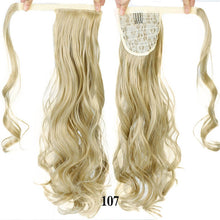 Load image into Gallery viewer, AOOSOO 24 inch Silky Straight Synthetic Clip in Drawstring Ponytail Hairpieces for Women Hair Extension High Temperature Fiber