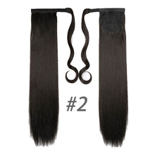 Load image into Gallery viewer, AOOSOO 24 inch Silky Straight Synthetic Clip in Drawstring Ponytail Hairpieces for Women Hair Extension High Temperature Fiber